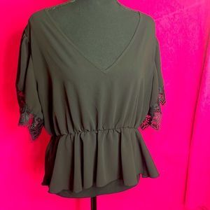Black Blouse, Lace detail,